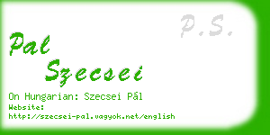 pal szecsei business card