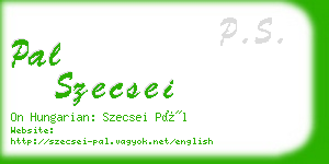 pal szecsei business card
